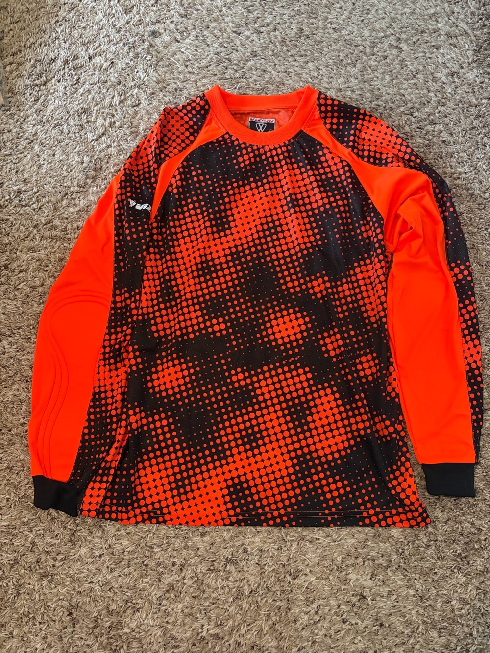 Vizari Bright Orange and Black Long Sleeve Soccer/Goalie Jersey